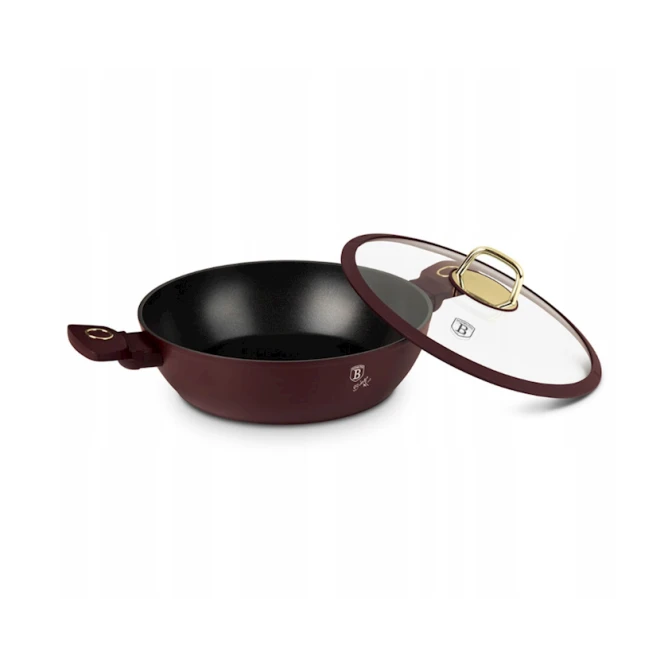 Сотейник Berlinger Haus Leonardo Collection BH-8039, 30x7.5 см, алюминий, трехслойное антипригарное титановое покрытие, бордовая