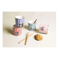 Набор стаканов Porland Wild Life 04ALM007081, фарфор, разноцветный, 4 шт, 230 мл