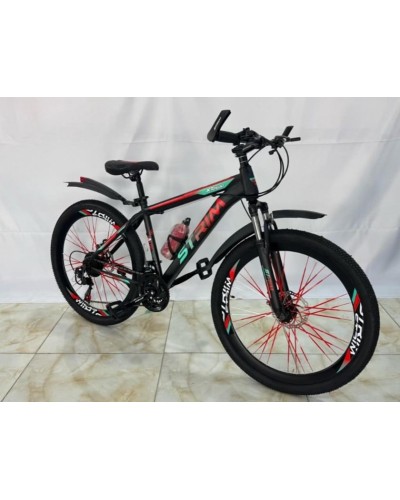 Velosiped Çin 24, su qabı, 2 təkər, 21 sürət, qara/yaşıl - BB-855