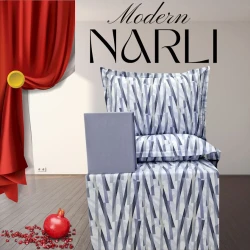 Комплект постельного белья Nar-Lı-001019, простыня 180x240 см, пододеяльник 160x220 см, наволочка 1 шт x 50x70 см, односпальный, хлопок, разноцветный