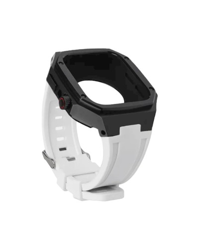 Qayış və çexol Greatcase SW641 Apple Watch 45mm üçün Black/White