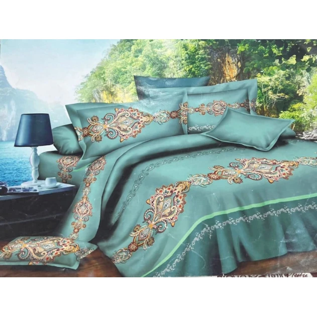 Комплект постельного белья Luxe Cotton LX-MK-0016, простыня 200x220 см, пододеяльник 200x220 см, наволочки 50x70 см, двуспальный, сатин, разноцветный Комплект постельного белья Luxe Cotton LX-MK-0016, простыня 200x220 см, пододеяльник 200x220 см, наволочки 50x70 см, двуспальный, сатин, разноцветный