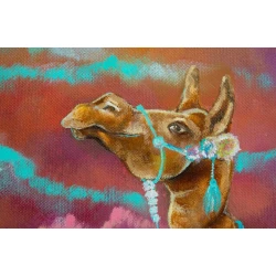 Rəsm Art by Ulviya Kakhramanova Şərq nağılları Dəvə, kətan, yağlı, 100x100 sm