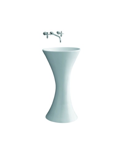 Çanaq Asiano Tulpan Quenny White OKH-6379, keramika, ağ, 83x45 sm