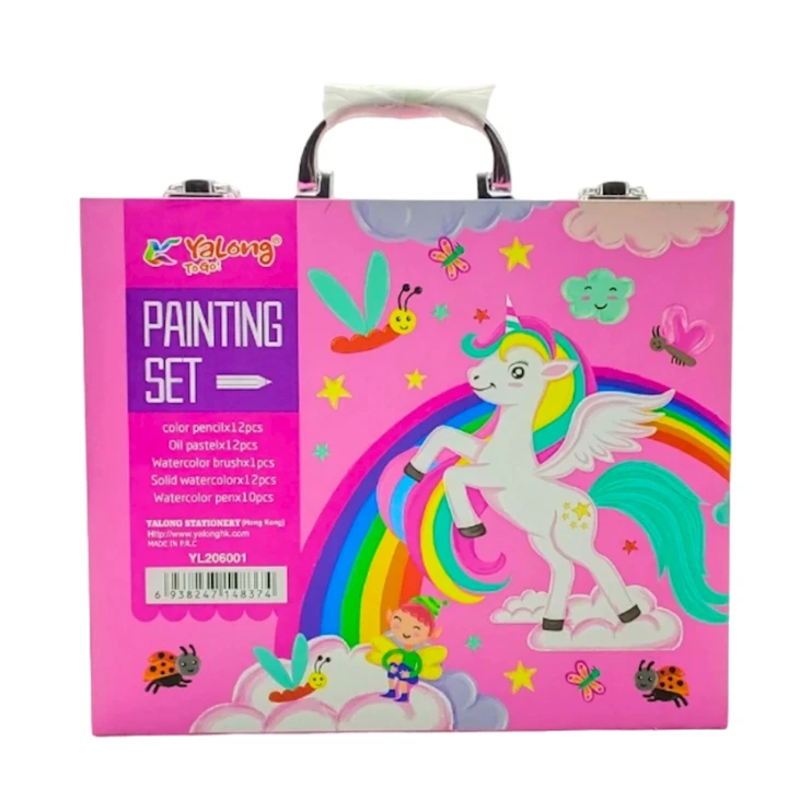 Набор для рисования Yalong Painting Set, 47 шт, 3+ лет, розовый Набор для рисования Yalong Painting Set, 47 шт, 3+ лет, розовый