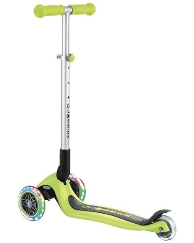 Yığılan skuter Globber Primo Foldable Lights, yaşıl/qara