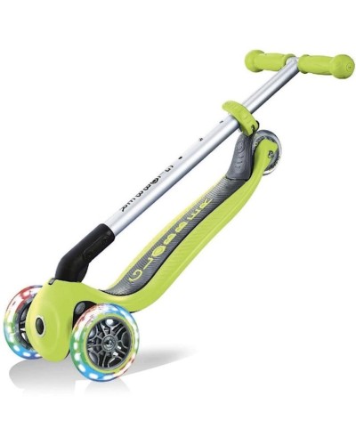 Yığılan skuter Globber Primo Foldable Lights, yaşıl/qara