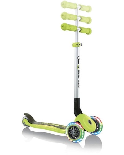 Yığılan skuter Globber Primo Foldable Lights, yaşıl/qara