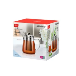 Заварной чайник Ardesto Gemini Milano AR1909GM, 950 мл, боросиликатное стекло/нержавеющая сталь, прозрачный