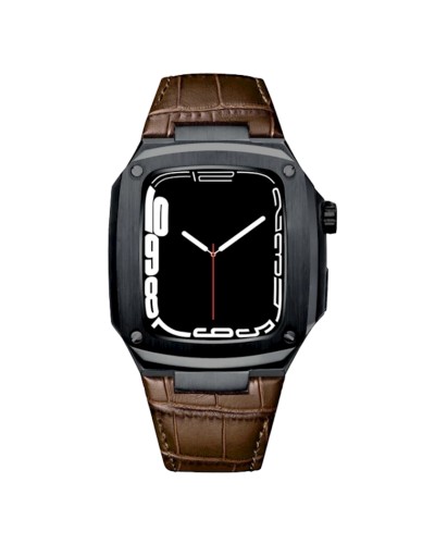 Qayış və çexol Greatcase SW631 Apple Watch 45mm üçün Black/Brown