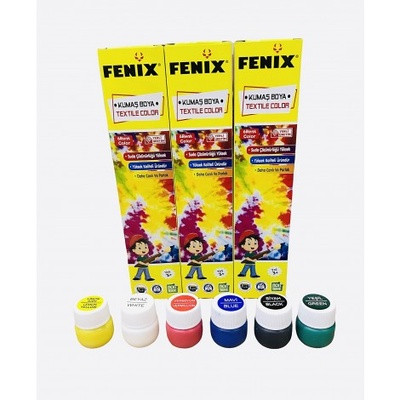 Акриловая краска для ткани Fenix, 6 цветов Акриловая краска для ткани Fenix, 6 цветов