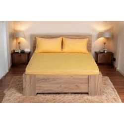 Комплект постельного белья Luxe Cotton Lu-xe-000565, двуспальный, простыня 160x200 см, наволочки 50x70 см 2 шт, хлопок, желтый