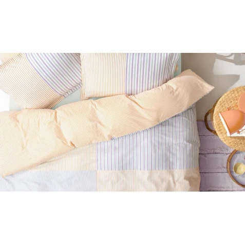 Комплект постельного белья Yataş Corwin, пике 200х220 см, простыня 240х260 см, наволочка 50х70 см (2 шт), двуспальный, хлопок, оранжевый/зеленый