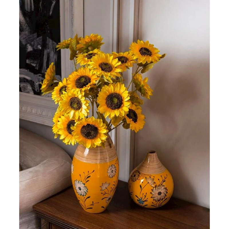 Искусственный букет Hom-me 102969 Подсолнухи, 97 см, желтый