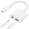 Adapter KIN KY-186 Type C audio and charge adapter 0.5 m, White