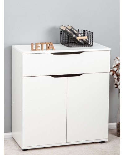 Komod Letta, ağ, LDSP, 75х35.5х82 sm