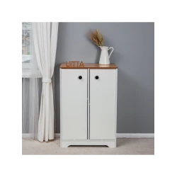 Тумба Letta, ЛДСП, белая/коричневая, 94x36x65 см Тумба Letta, ЛДСП, белая/коричневая, 94x36x65 см