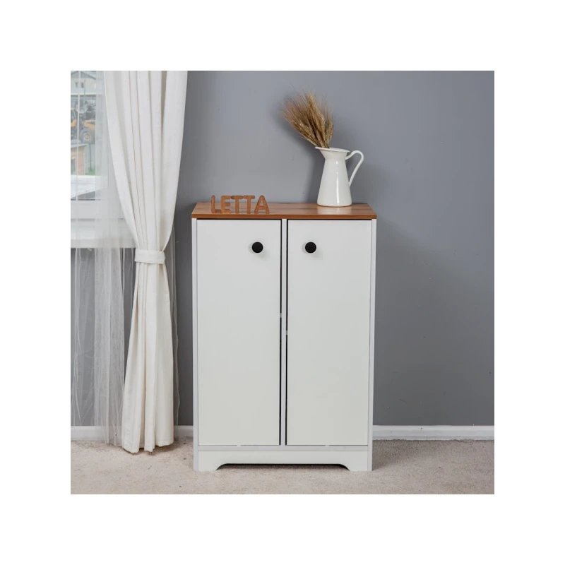Тумба Letta, ЛДСП, белая/коричневая, 94x36x65 см Тумба Letta, ЛДСП, белая/коричневая, 94x36x65 см