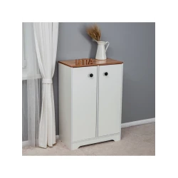 Тумба Letta, ЛДСП, белая/коричневая, 94x36x65 см Тумба Letta, ЛДСП, белая/коричневая, 94x36x65 см