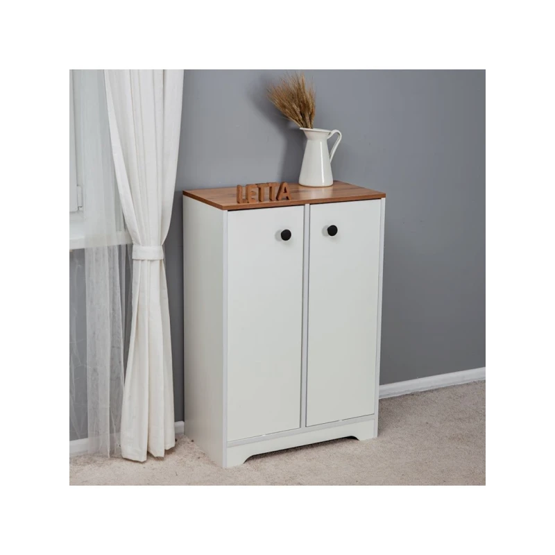 Тумба Letta, ЛДСП, белая/коричневая, 94x36x65 см Тумба Letta, ЛДСП, белая/коричневая, 94x36x65 см