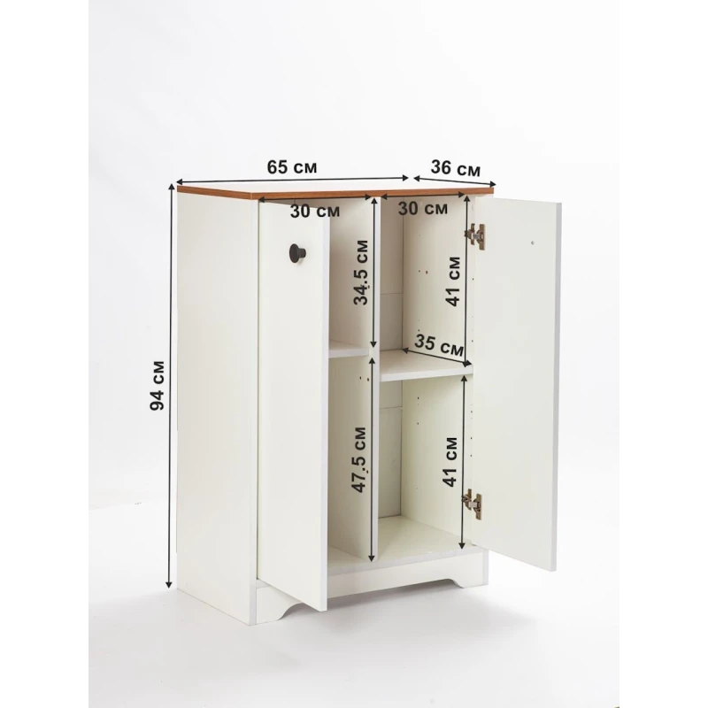 Тумба Letta, ЛДСП, белая/коричневая, 94x36x65 см Тумба Letta, ЛДСП, белая/коричневая, 94x36x65 см