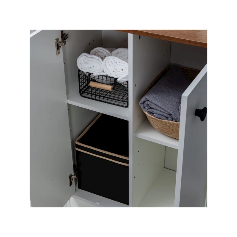 Тумба Letta, ЛДСП, белая/коричневая, 94x36x65 см Тумба Letta, ЛДСП, белая/коричневая, 94x36x65 см