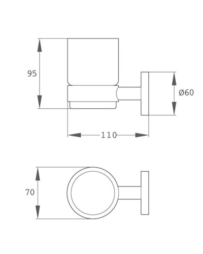 Diş fırçaları üçün stəkan Teka Alaior Cup Holder Graphite Banyo, Pure Gold