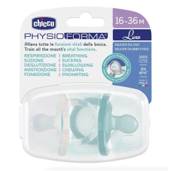 Набор пустышек Chicco PhysioForma Luxe, 16-36 мес, белый/голубой