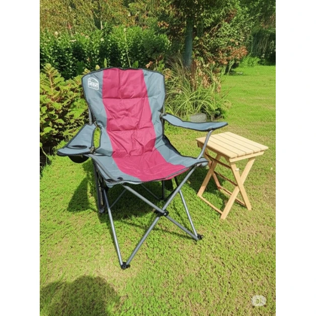 Складной стул для кемпинга Camp Master, красный/серый Складной стул для кемпинга Camp Master, красный/серый