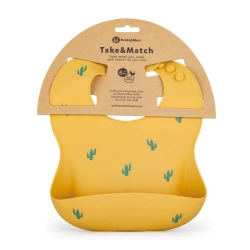 Нагрудник Petite&Mars 706719, 6+ мес, силикон, желтый