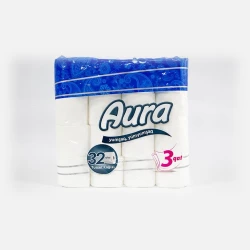 Туалетная бумага Aura, 3-х слойная, 32 рулона (4760092803182)