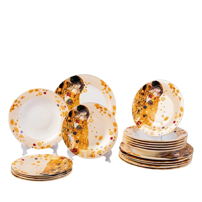 Набор столовой посуды Egels Home 214449, фарфор, разноцветный, 18 шт