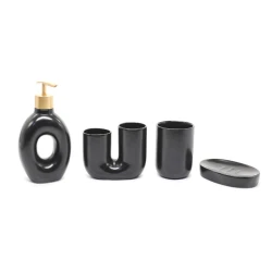 Набор для ванной, черный, 4 предмета Набор для ванной, черный, 4 предмета