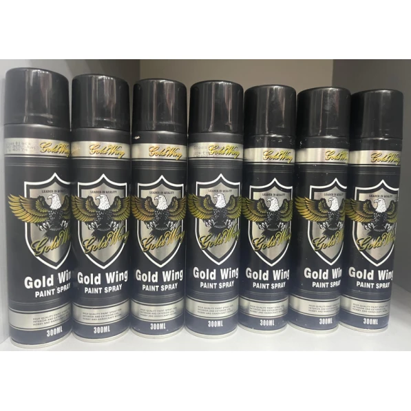 Аэрозольная краска Gold Wing S-line-0203, черная/глянцевая, 300 мл