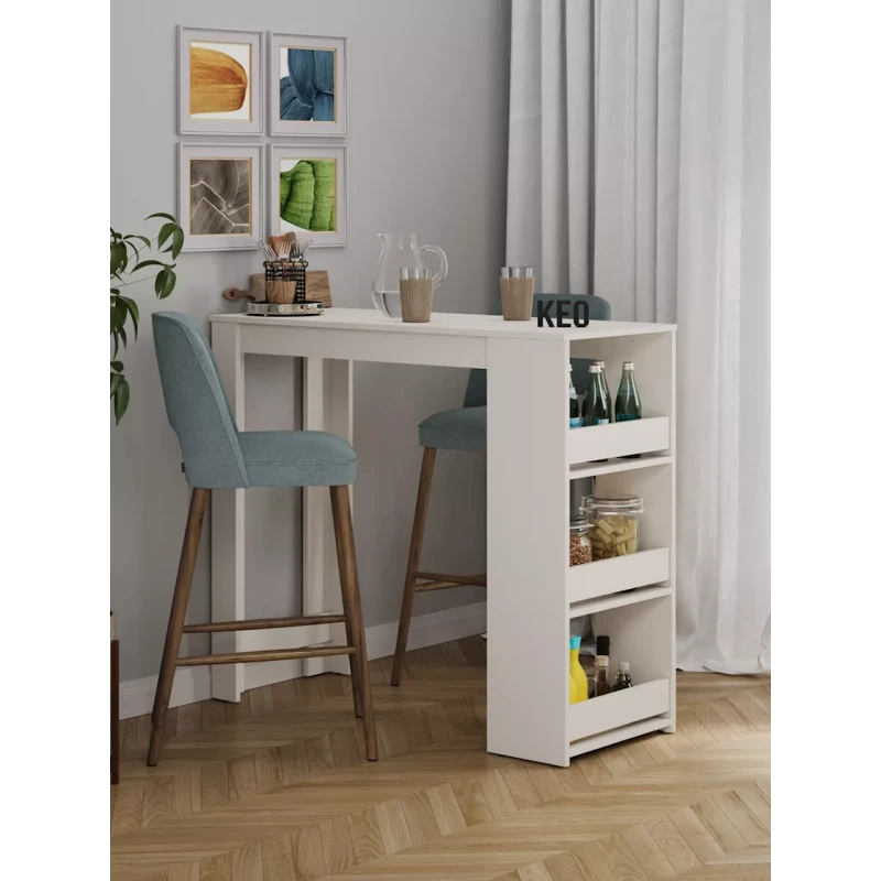 Bar dayağı Keo, 44.6x110x106.5 sm, LDSP, ağ Bar dayağı Keo, 44.6x110x106.5 sm, LDSP, ağ