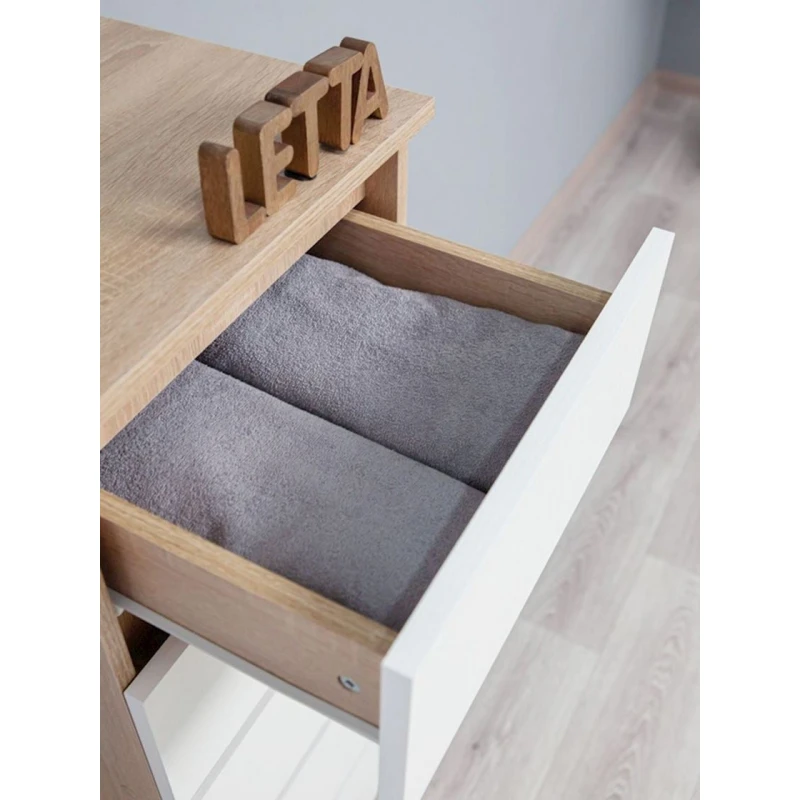 Комод, 106x35x40 см, ЛДСП, белый/коричневый. Комод, 106x35x40 см, ЛДСП, белый/коричневый.