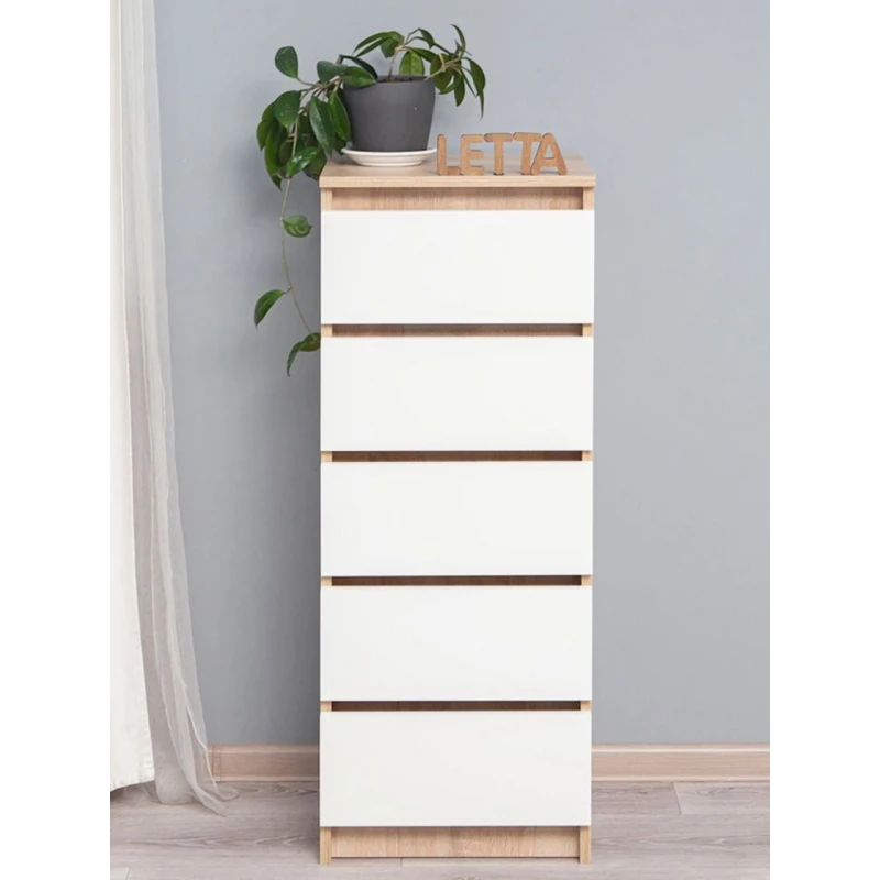 Комод, 106x35x40 см, ЛДСП, белый/коричневый. Комод, 106x35x40 см, ЛДСП, белый/коричневый.