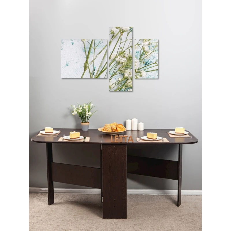 Обеденный стол, коричневый, ЛДСП, 160x75x75 см Обеденный стол, коричневый, ЛДСП, 160x75x75 см