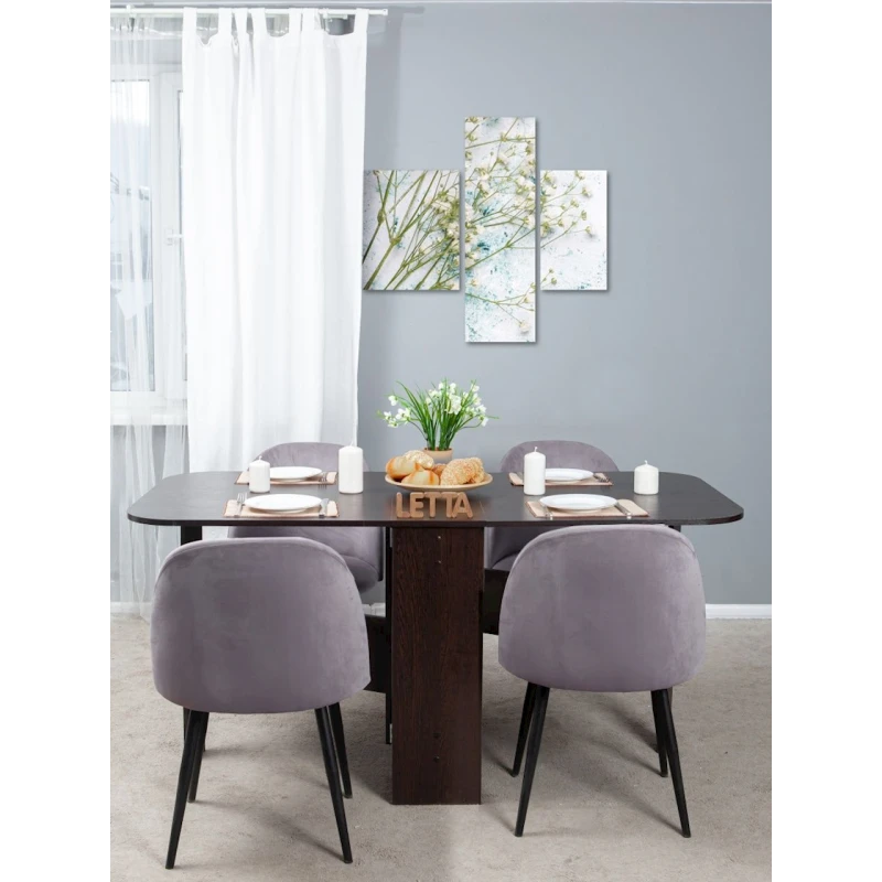 Обеденный стол, коричневый, ЛДСП, 160x75x75 см Обеденный стол, коричневый, ЛДСП, 160x75x75 см