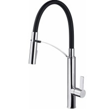 Mətbəx üçün qarışdırıcı Deante Gerbera BGB B720, siyirmə tökülmə ilə, bürünc, qara/gümüşü