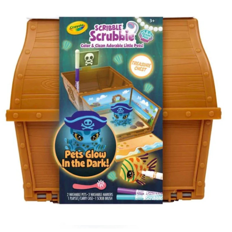 Набор для рисования Crayola Washimals Glow Ocean Pets, коричневый, 8 шт