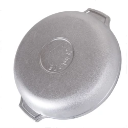 Сотейник Kukmara, 18x3.5 см, алюминий, с двумя ручками, серебристый Сотейник Kukmara, 18x3.5 см, алюминий, с двумя ручками, серебристый