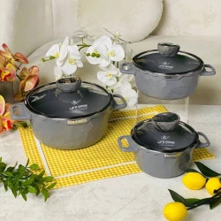 Набор кастрюль Life Smile LF-SM-006, серый, 3 предмета