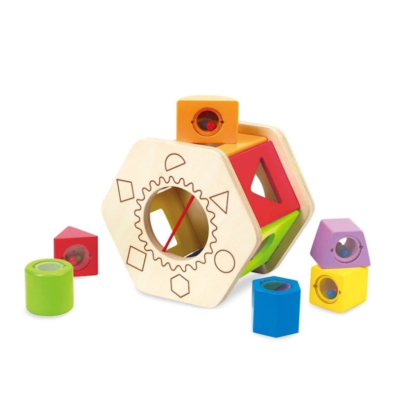 Сортер Hape Shake and Match Shape Sorter E0407 дерево, 12+ месяцев, 7 предметов Сортер Hape Shake and Match Shape Sorter E0407 дерево, 12+ месяцев, 7 предметов
