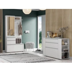 Тумба для обуви Art Mebel 11, ламинат, белая, 45х50х30 см