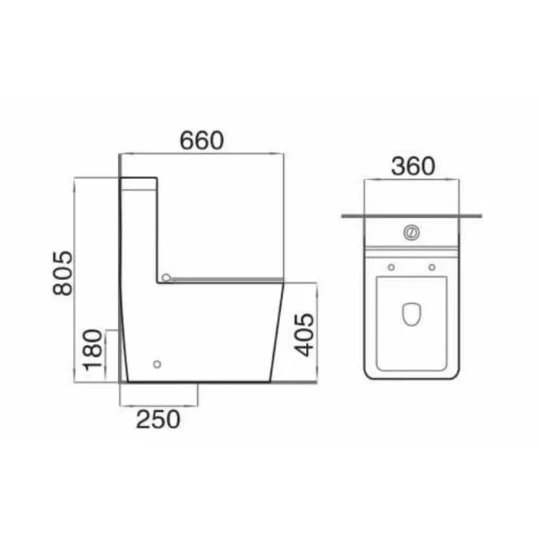 Unitaz Caesar 1170 F Monoblok boz Unitaz Caesar 1170 F Monoblok boz