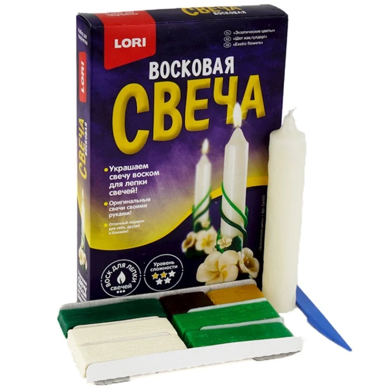 Набор для изготовления свечей Lori Восковая свеча. Экзотические цветы Набор для изготовления свечей Lori Восковая свеча. Экзотические цветы