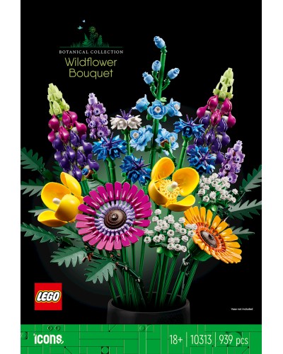 Konstruktor LEGO Icons Wildflower Bouquet 10313, 18+ yaş, 939 əd