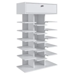 Тумба для обуви Art Mebel 87, ламинат, белая, 110х60х30 см Тумба для обуви Art Mebel 87, ламинат, белая, 110х60х30 см