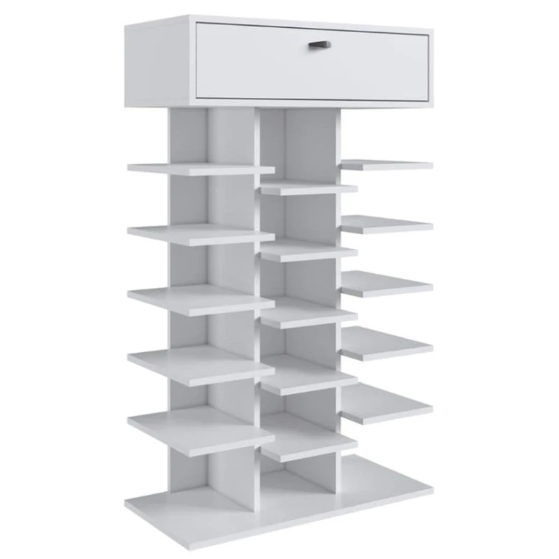 Тумба для обуви Art Mebel 87, ламинат, белая, 110х60х30 см Тумба для обуви Art Mebel 87, ламинат, белая, 110х60х30 см